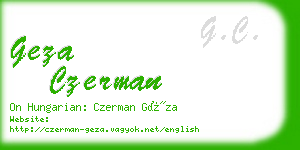 geza czerman business card